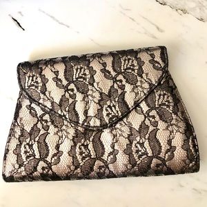Vintage Neiman Marcus sexy black lace clutch purse